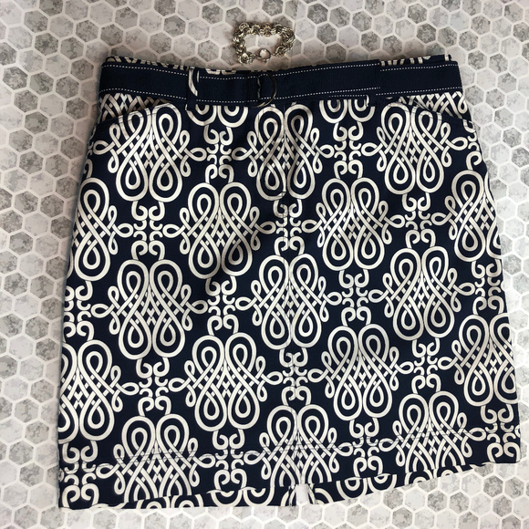 Jones New York Navy/White Print Stretch Mini Skirt - Picture 2 of 7